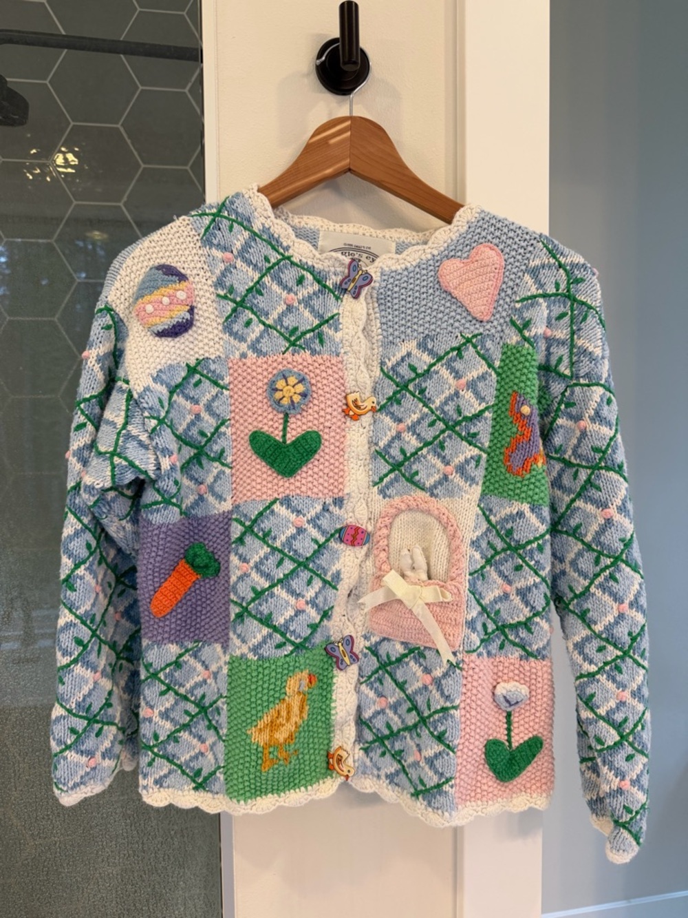 Vintage 1995 Eagle's Eye Easter Knit Cardigan